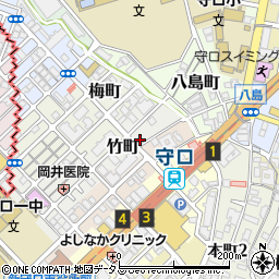 セブンイレブン守口竹町店周辺の地図