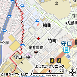 大阪府守口市梅町周辺の地図