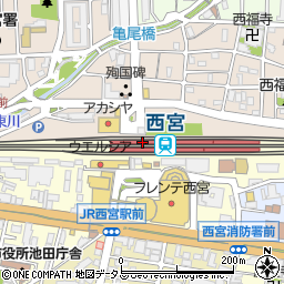 セブンイレブンハートインＪＲ西宮駅改札口店周辺の地図