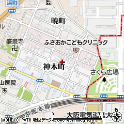 大阪府守口市神木町8周辺の地図