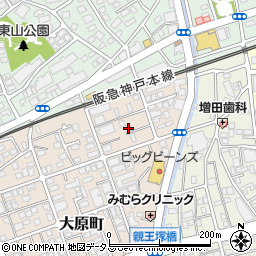 兵庫県芦屋市大原町26-13周辺の地図