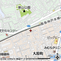 兵庫県芦屋市大原町25-17周辺の地図