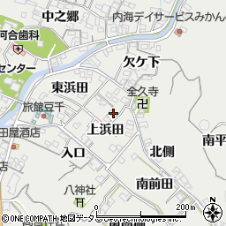 愛知県知多郡南知多町内海上浜田周辺の地図
