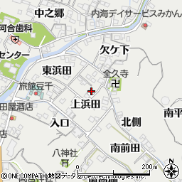 愛知県南知多町（知多郡）内海（上浜田）周辺の地図