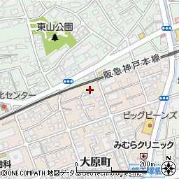 兵庫県芦屋市大原町25-16周辺の地図