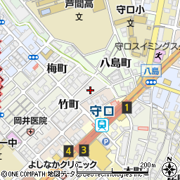 大阪府守口市竹町1周辺の地図