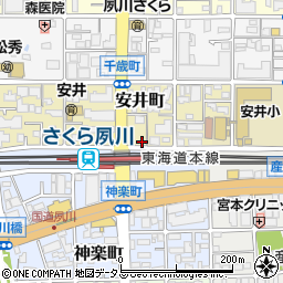 リパークさくら夙川駅北駐車場周辺の地図