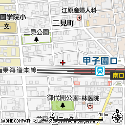 タイムズ甲子園口第１９駐車場周辺の地図