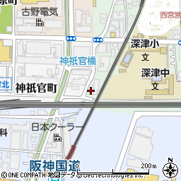 ラフィネス西宮北口管理事務所周辺の地図