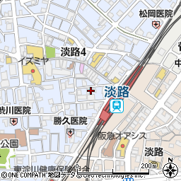 餃子の王将淡路西口店周辺の地図