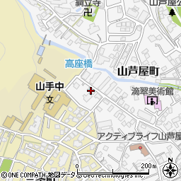 山芦屋町テラスハウス周辺の地図