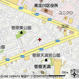 東淀川菅原四郵便局周辺の地図
