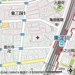 チキンショップ鳥安スマイル淀川店周辺の地図