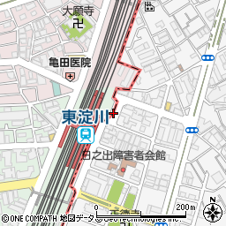 東淀川駅前周辺の地図