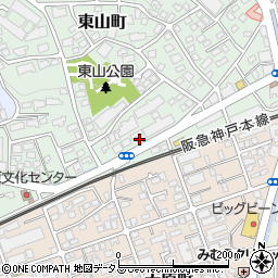 カースタレンタカー芦屋川東山店周辺の地図