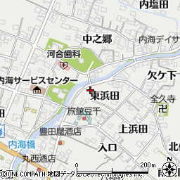 愛知県南知多町（知多郡）内海（東浜田）周辺の地図