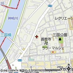 セブンイレブン大阪西三国３丁目店周辺の地図