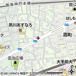 兵庫県西宮市松園町周辺の地図