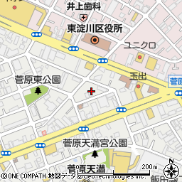 鍵開けの生活救急車　大阪市東淀川区エリア専用ダイヤル周辺の地図