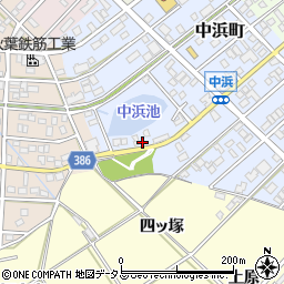 愛知県豊橋市中浜町91周辺の地図
