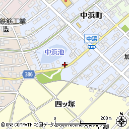 愛知県豊橋市中浜町90周辺の地図