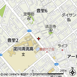 株式会社あさだ　豊里本店周辺の地図