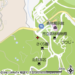 森林植物園前周辺の地図