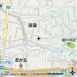大阪府四條畷市清瀧周辺の地図