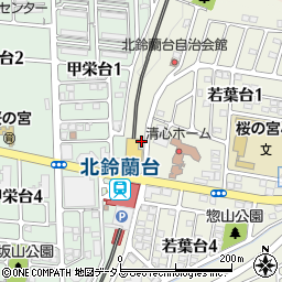 神戸市立　北鈴蘭台駅前自転車駐車場周辺の地図