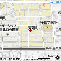 兵庫県西宮市天道町周辺の地図