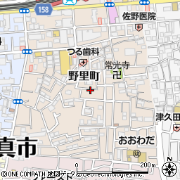 大阪府門真市野里町周辺の地図