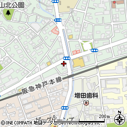 芦屋東山郵便局周辺の地図