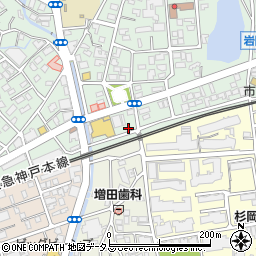 兵庫県芦屋市岩園町1-22周辺の地図