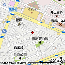 株式会社寺岡製作所　大阪支店周辺の地図