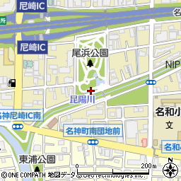 尾浜公園トイレ周辺の地図