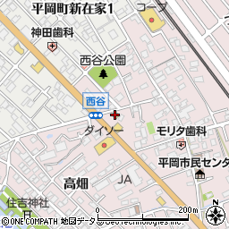 ファミリーマート平岡町西谷店周辺の地図