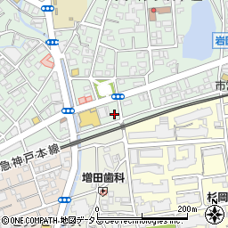 兵庫県芦屋市岩園町1周辺の地図