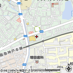 兵庫県芦屋市岩園町1-7周辺の地図