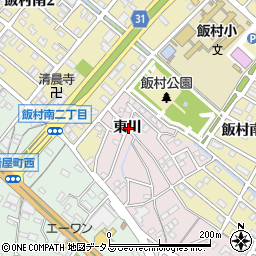 愛知県豊橋市飯村町東川周辺の地図