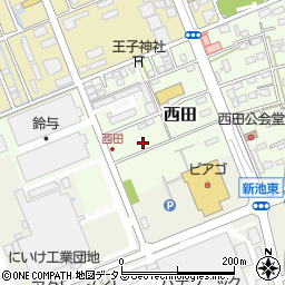 静岡県袋井市西田80周辺の地図