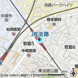 ＪＲ淡路駅周辺の地図