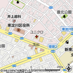 ユニクロ東淀川店周辺の地図