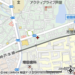 兵庫県芦屋市岩園町1-11周辺の地図
