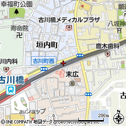 古川橋駅自転車駐車場周辺の地図