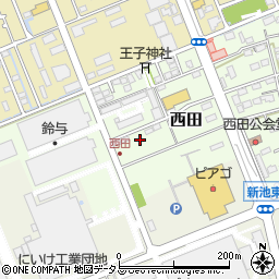 静岡県袋井市西田77-1周辺の地図