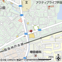兵庫県芦屋市岩園町7周辺の地図