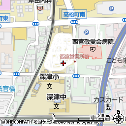 兵庫県西宮市深津町周辺の地図