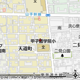 甲子園短期大学学生寮周辺の地図