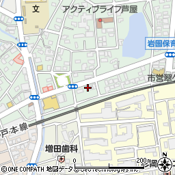 兵庫県芦屋市岩園町1-12周辺の地図