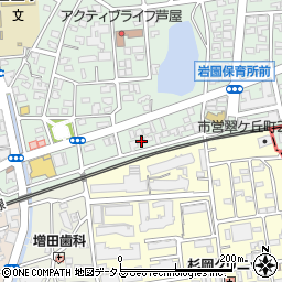 兵庫県芦屋市岩園町2-30周辺の地図
